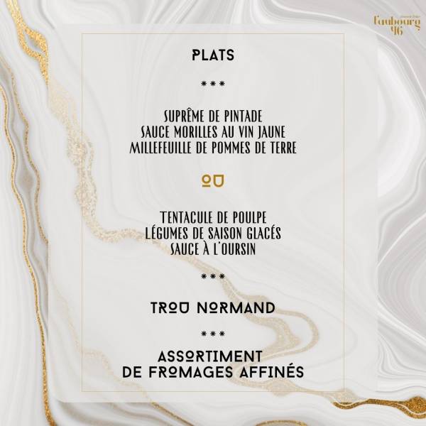 Restaurant Faubourg 46 sur Aix-en-Provence avec menu du nouvel an