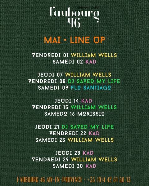 Restaurant Faubourg 46 • Soirée festive du jeudi au samedi soir avec DJ Set sur Aix-en-Provence